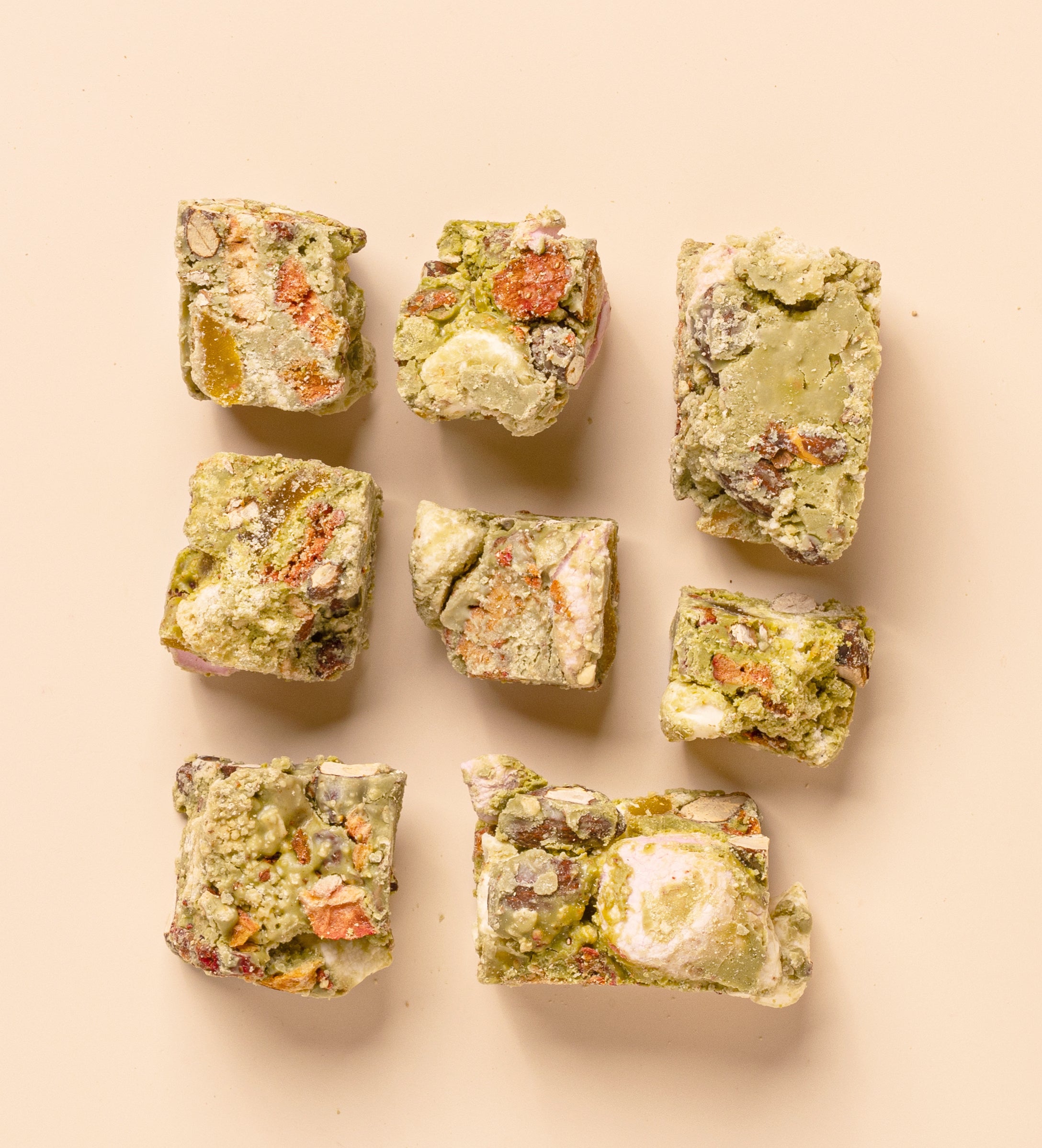 Matcha, Mango & Strawberry Rocky Road